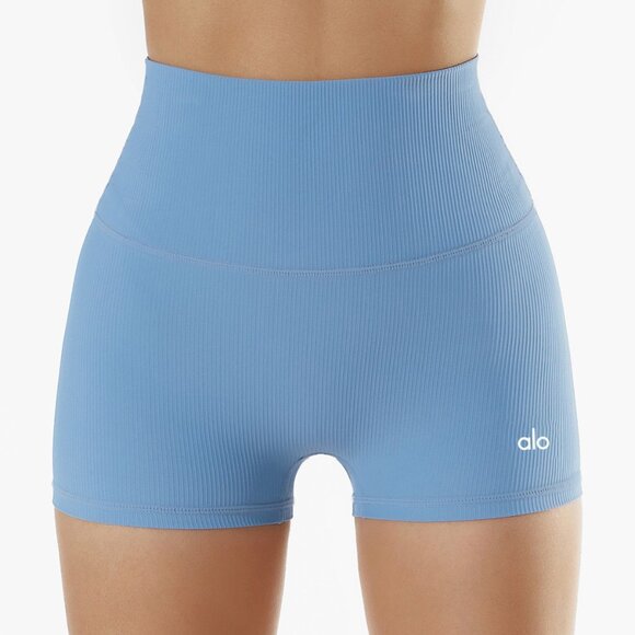 ALO Yoga blue Sports Bra and Shorts Set - Picture 4 of 4